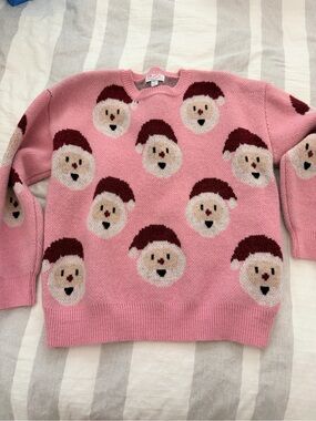 Pink Holiday Santa Sweater